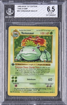 1999 Pokemon Base 1st Edition #15 Venusaur, Holographic - BGS EX-MT+ 6.5